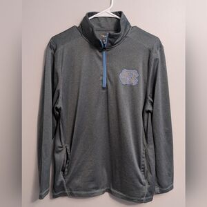Champion UNC Tar Heels Quarter Zip Pullover Men’s Medium Gray Blue Logo Top